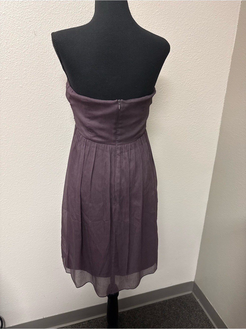 J.Crew Size 6 Dark Purple Silk Strapless Twist Bust Cocktail Dress - Picture 5 of 9